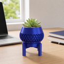 Mini Vaso Geométrico Cachepô Decorativo 3D Com Suporte Para Suculentas