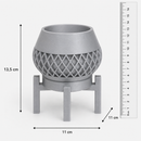 Mini Vaso Geométrico Cachepô Decorativo 3D Com Suporte Para Suculentas