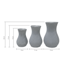 Vasos Decorativos Canelados em 3 Tamanhos Estilo Moderno para Ambientes Elegantes