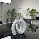 Vaso Decorativo Off-White Design Orgânico Impressão 3D Luxo com Textura Marmorizada